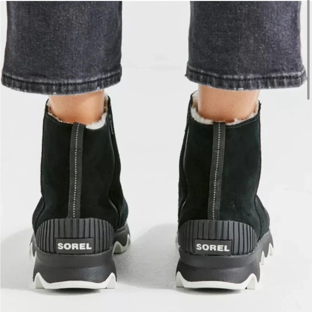 Sorel Black Slouch Boot Ankle Women’s 10 Leather Winter